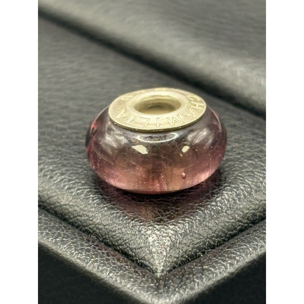 Chamilia Sterling Silver Purple Shimmering Murano Glass Charm E22
